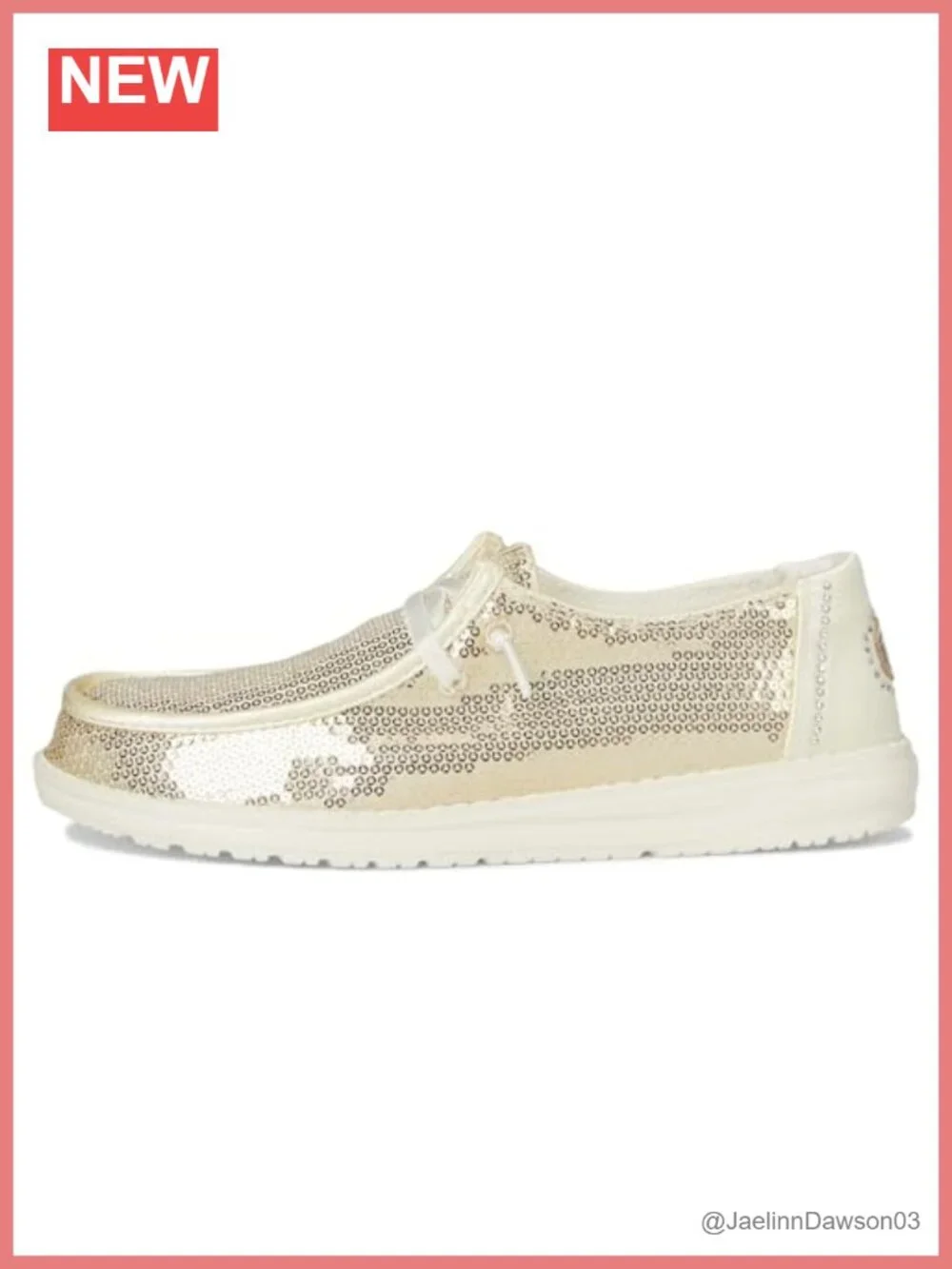 HEYDUDE Women's Wendy Disco Sequin Canvas Loafer Low Top Slip-On Party Shoes